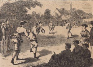 1868 Peterboro Women's Baseball Game, Courtesy National Baseball Hall of Fame Library